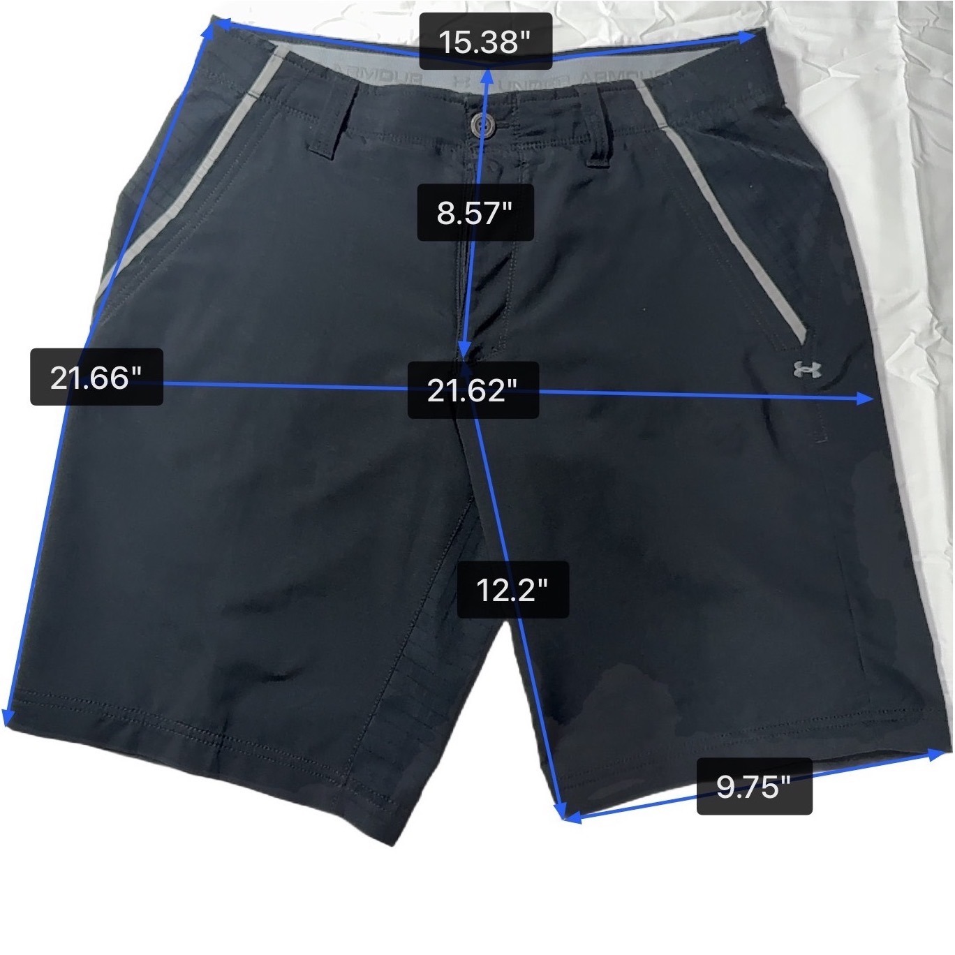 Under Armour Mens Golf Shorts Black Ripstop Performance Stretch 34 Flat Front